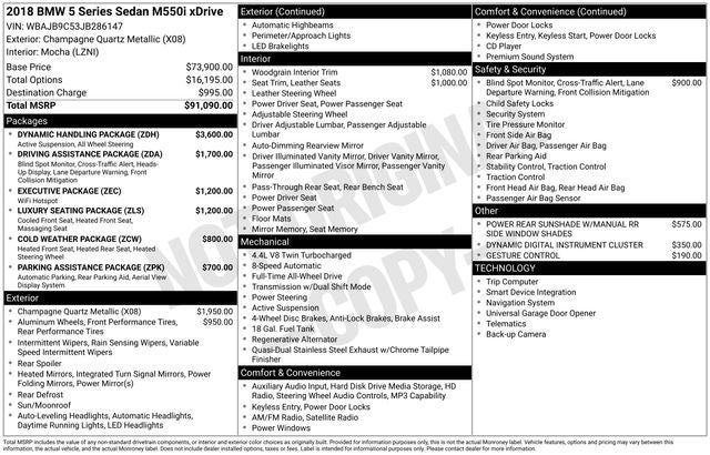 2018 BMW 5 Series M550i xDrive