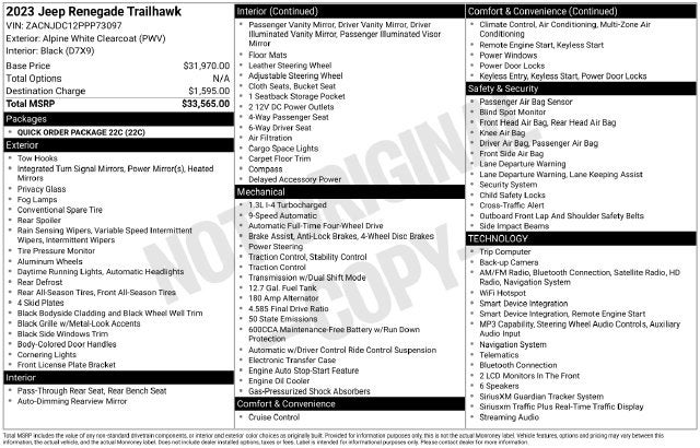 2023 Jeep Renegade Trailhawk 4x4