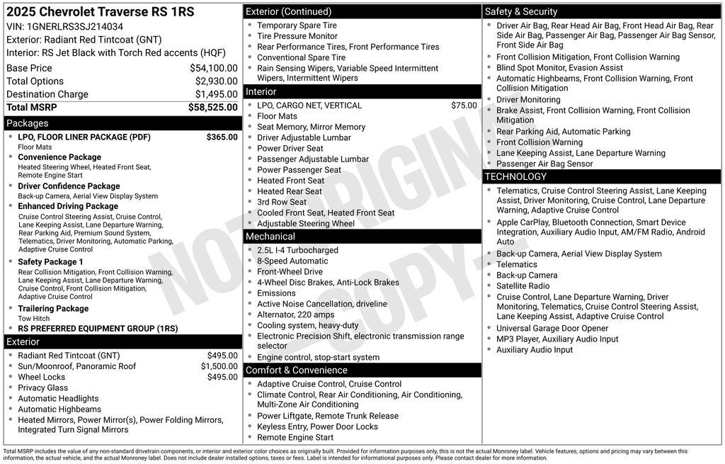 2025 Chevrolet Traverse RS