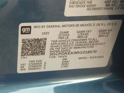 2024 Chevrolet Silverado 1500 4WD Crew Cab Short Bed LT with 2FL