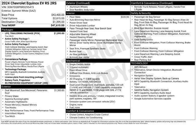2024 Chevrolet Equinox EV 2RS