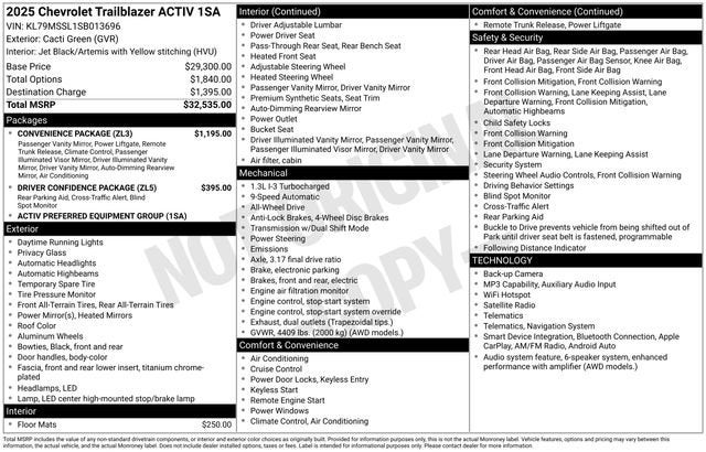 2025 Chevrolet Trailblazer ACTIV