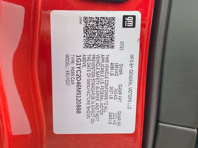 2021 Chevrolet Corvette Stingray 3LT