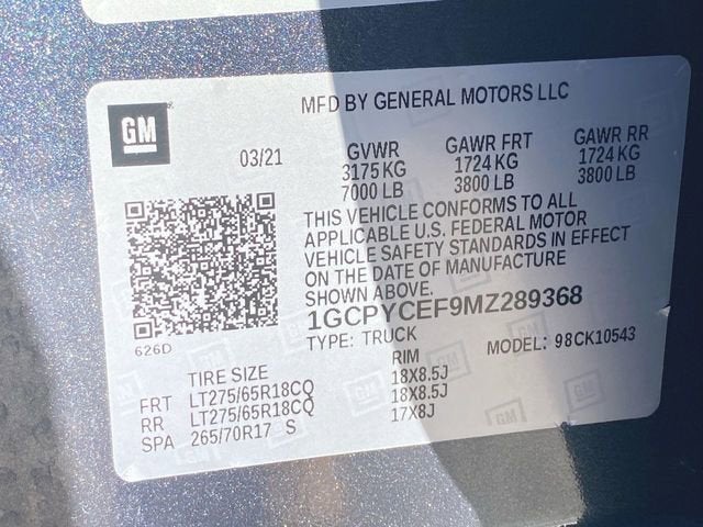 2021 Chevrolet Silverado 1500 Custom Trail Boss