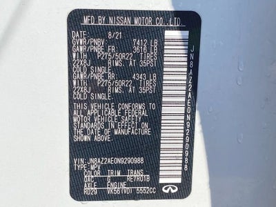 2022 INFINITI QX80 PREMIUM SELECT AWD