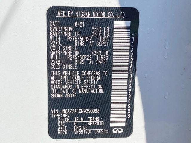 2022 INFINITI QX80 PREMIUM SELECT AWD