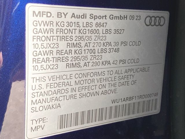 2024 Audi RS Q8 TFSI quattro Tiptronic