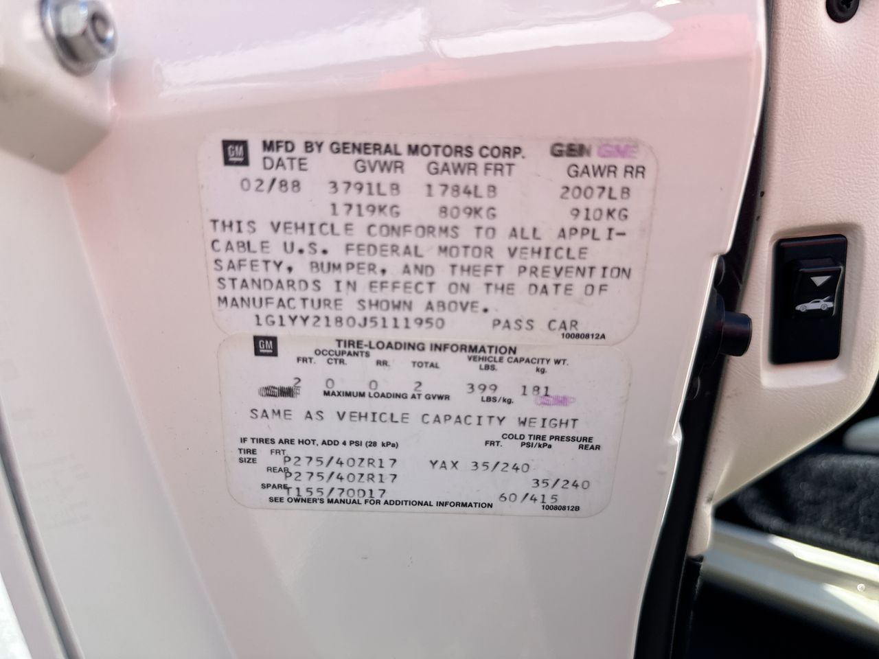 1988 Chevrolet Corvette NA